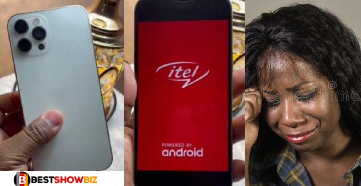 Video: Lady in tears after buying iPhone worth over ₵4,000 only to discover it’s Itel