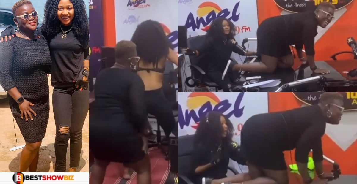 Presenter Nana Yaa Brefo joins Akuapem Poloo to Tẅḕrk During Live TV Show(Video)
