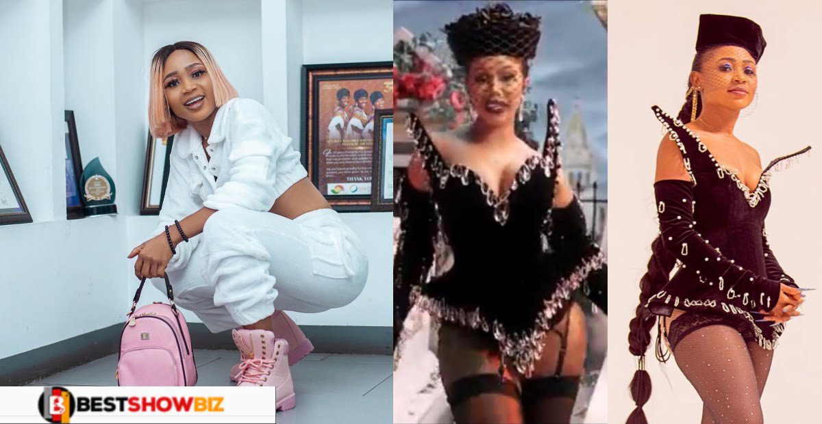 Akuapem Poloo Copies Cardi B's dressing, proving she is a low-budget version of the popular rapper.