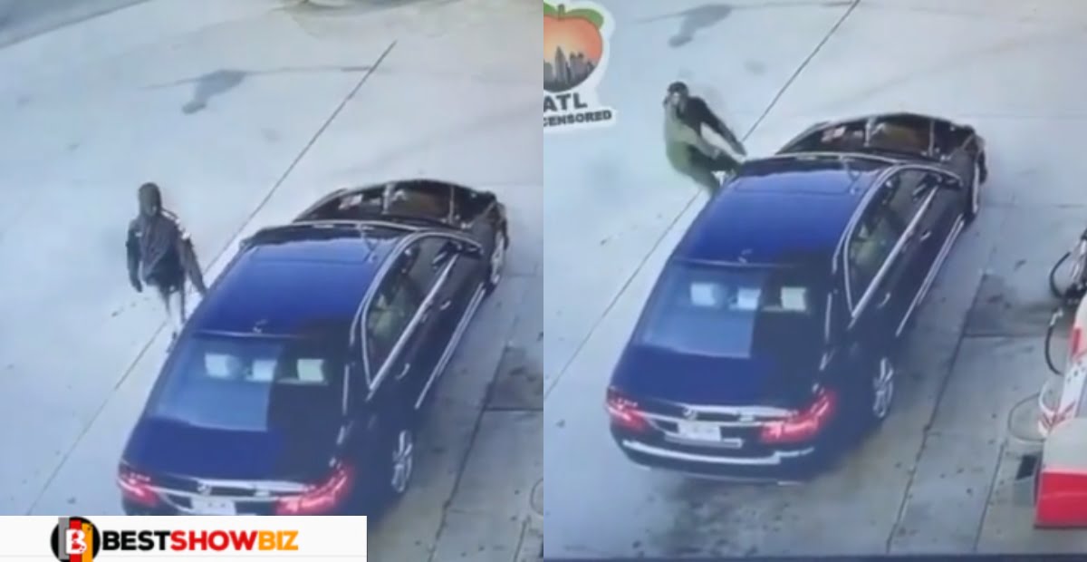 Watch the awkward moment a Benz Owner pulled a gṳn on a thief who was about to steal his car (video)
