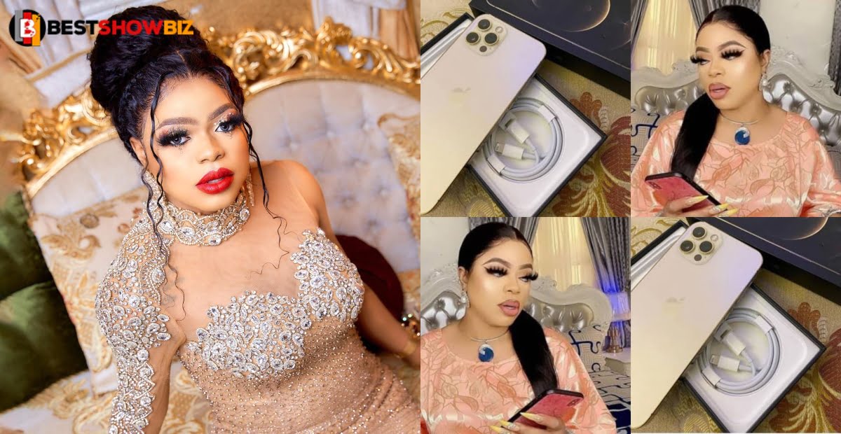 Video: Bobrisky proves he is rich as he displays his new iPhone 13 pro max