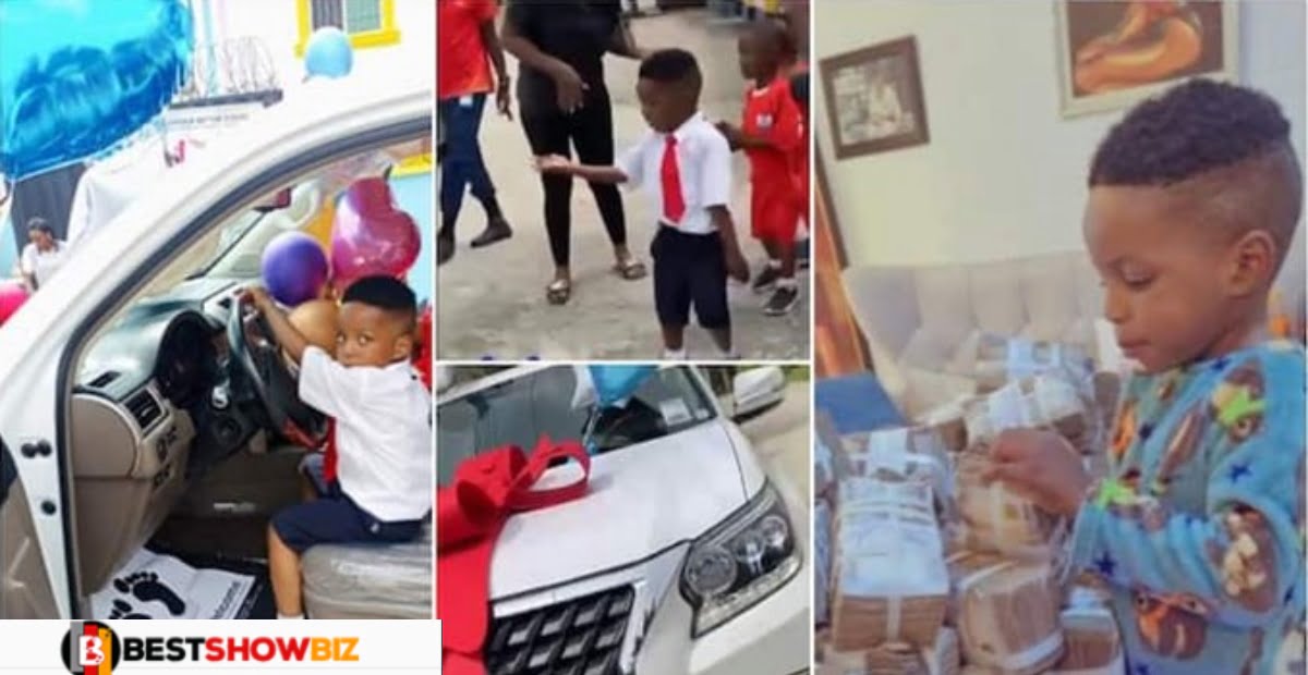 Rich man goes viral after buying a brand new Lexus Car for his 5 years old son as a birthday gift
