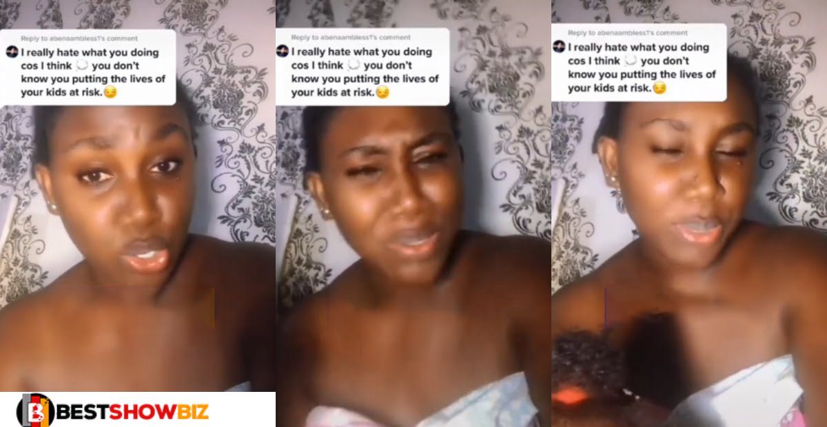 Baby Mama of Funny face completely destroys a fan on social media for saying she was endangering the lives of her kids (video)
