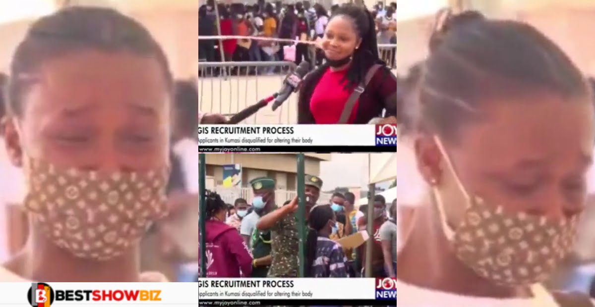 'I'm begging you please' - Lady cries out after being disqualified at immigration recruitment over her height (Video)