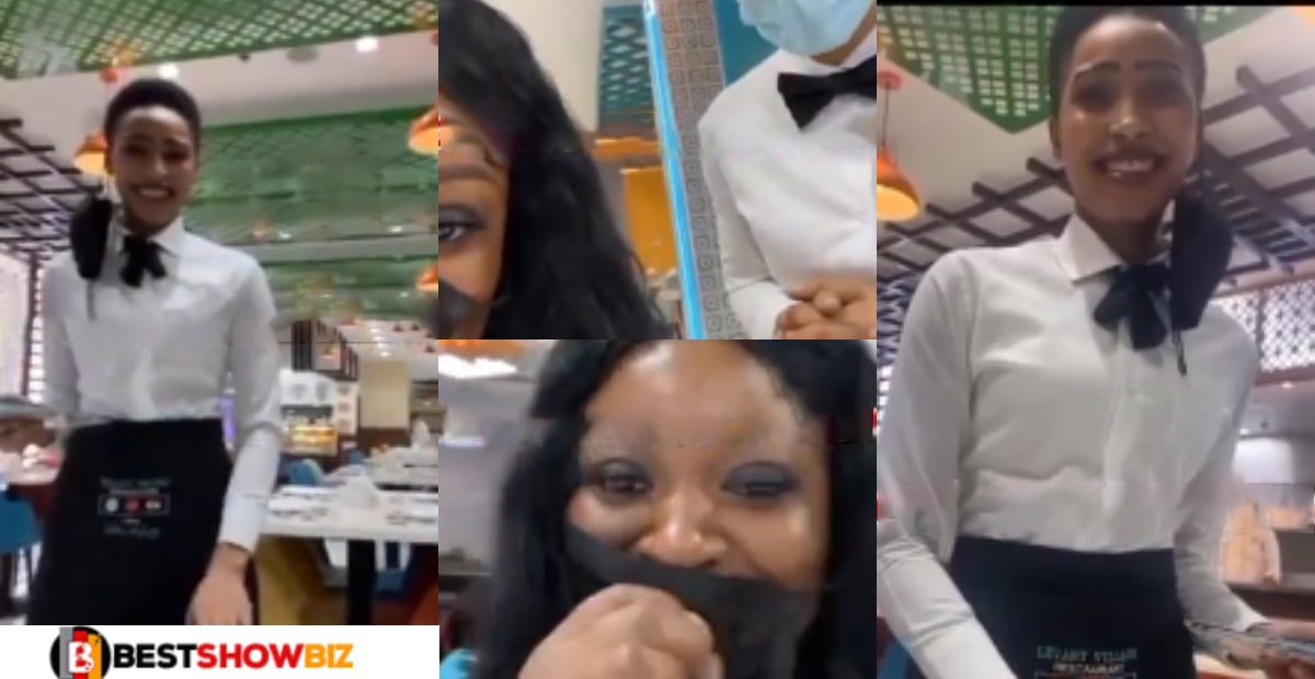 Waiters In A Dubai Restaurant Beg Jackie Appiah For Selfie After Seeing Her for the First Time (Video)