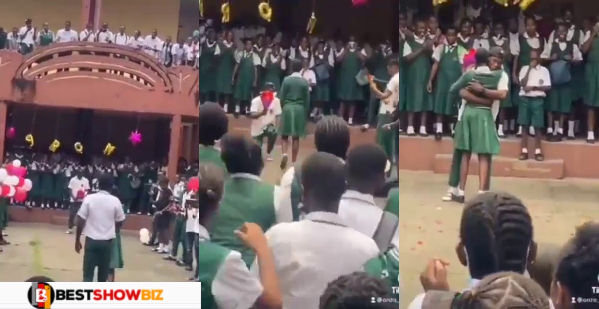 This is serious: JHS student proposes to his girlfriend in front of the whole school at Assembly
