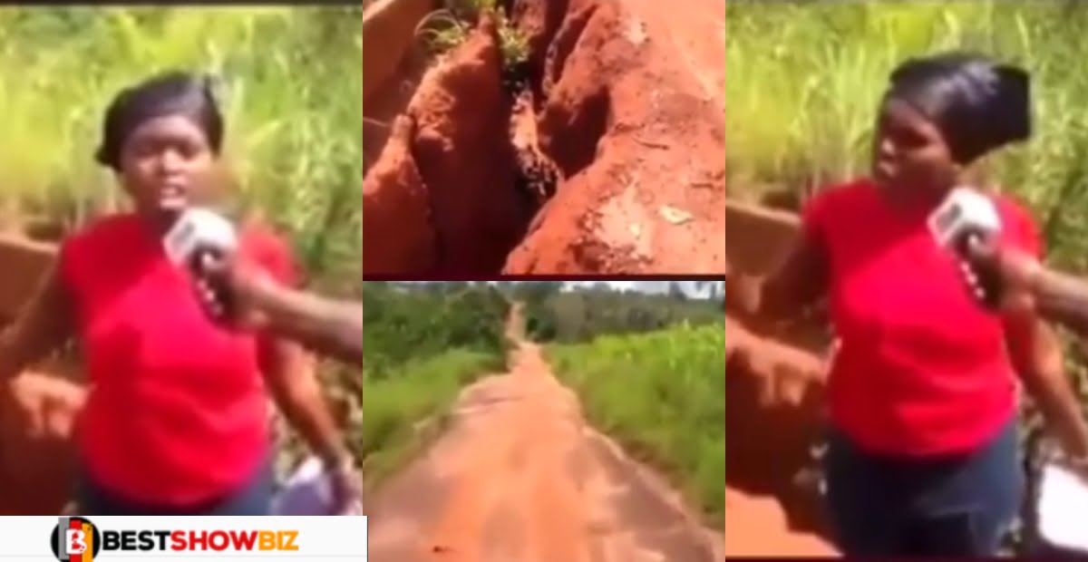 Video:'I'm still single because of the poor road in my town' - Lady cries out to Nana Addo