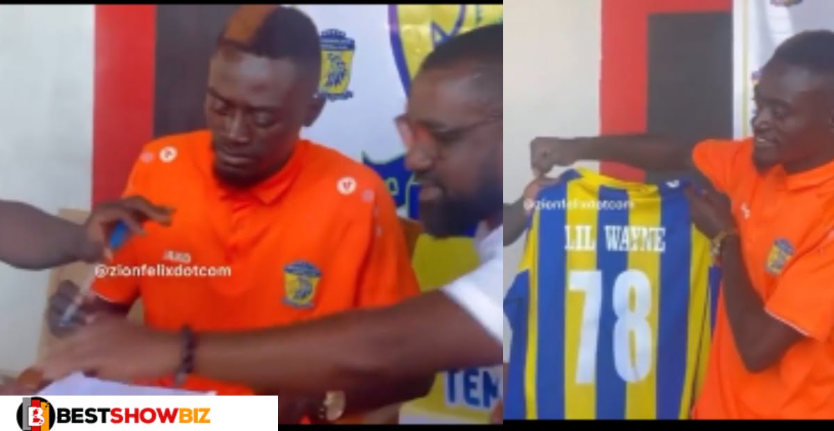 Just in: Lil Win Signs a Two-Year Deal With New Edubiase Football Club as a player (video)