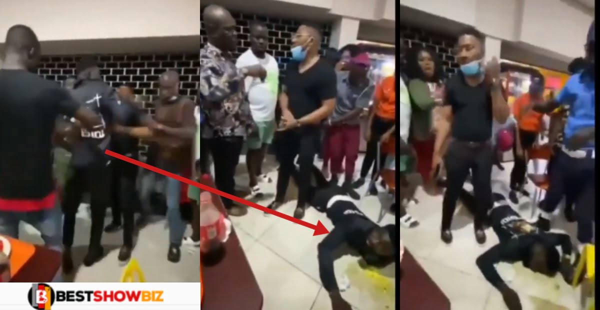 Karma: Watch video of how a man was forced to swallow a drink he poῗsoned for his friend at a party.