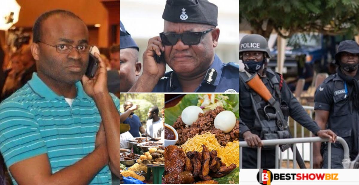 man contacts Ghana Police Service to request that an officer buy him Waakye due to the severe rains that trapped him indoors