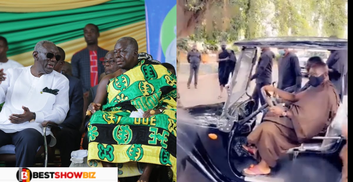 Asantehene Otumfuo Osei Tutu Spotted in a video Driving Former president JA Kuffour
