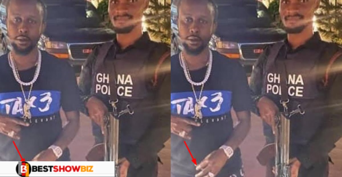 Jamaican Musician Popcaan Spotted Smoking Weed in Ghana While Police Guard him