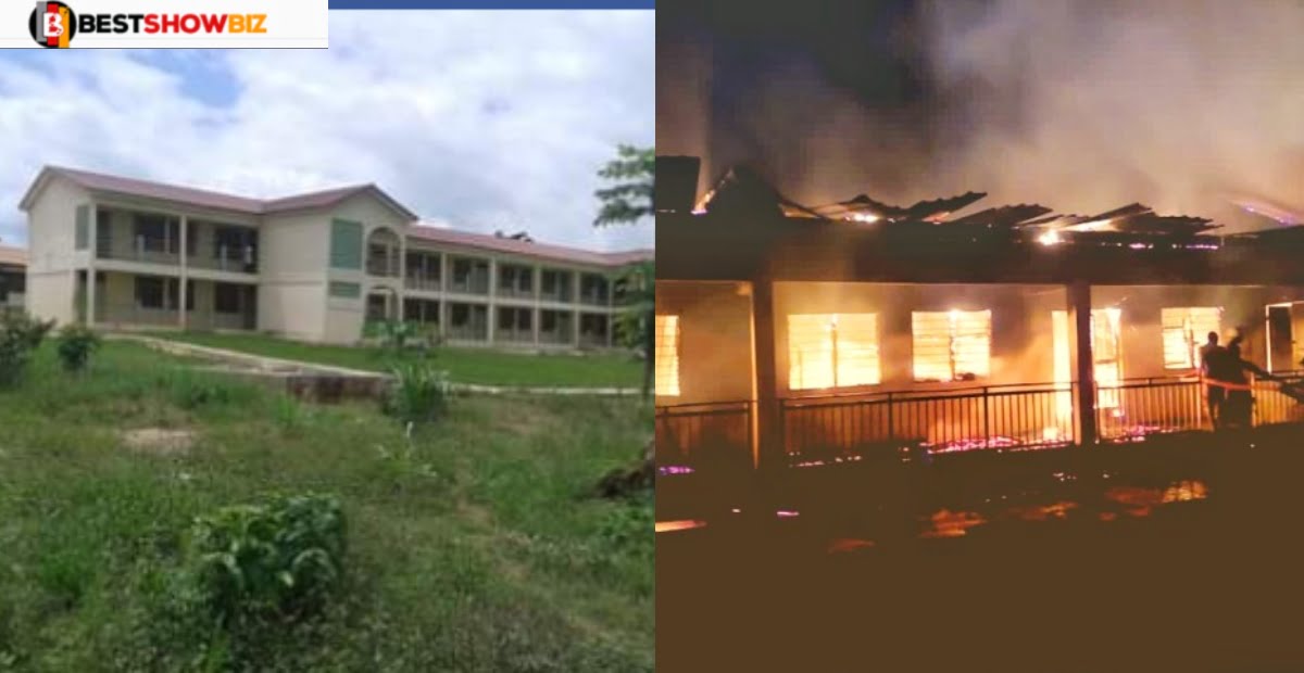 Ashanti Region: Final Year SHS Students Set Their School On Fire After Writing final exams (video)
