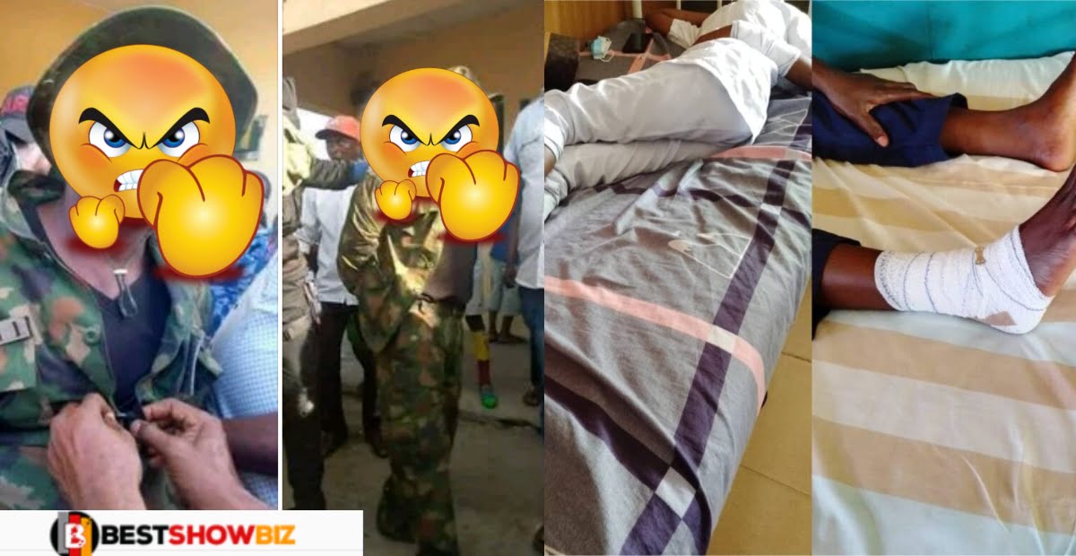 Army arrest a soldier who allegedly beat up two nurses as his wife was giving birth in a hospital.