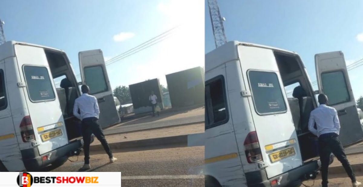 Police chase and arrest Trotro Driver who was caught urinating in the middle of the road