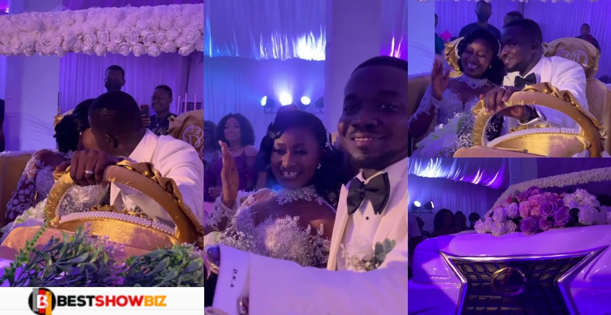 Ghanaian couple sets record with biggest-ever wedding cake like a car - Video