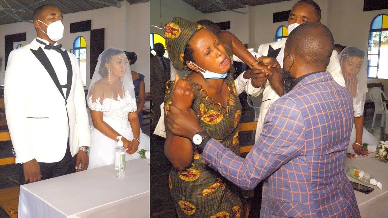 Woman storms church to stop her husband from marrying another lady (video)
