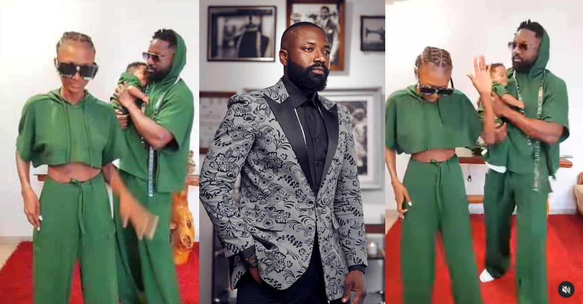 Elikem Kumordzie shows off his beautiful baby mama and son in new video