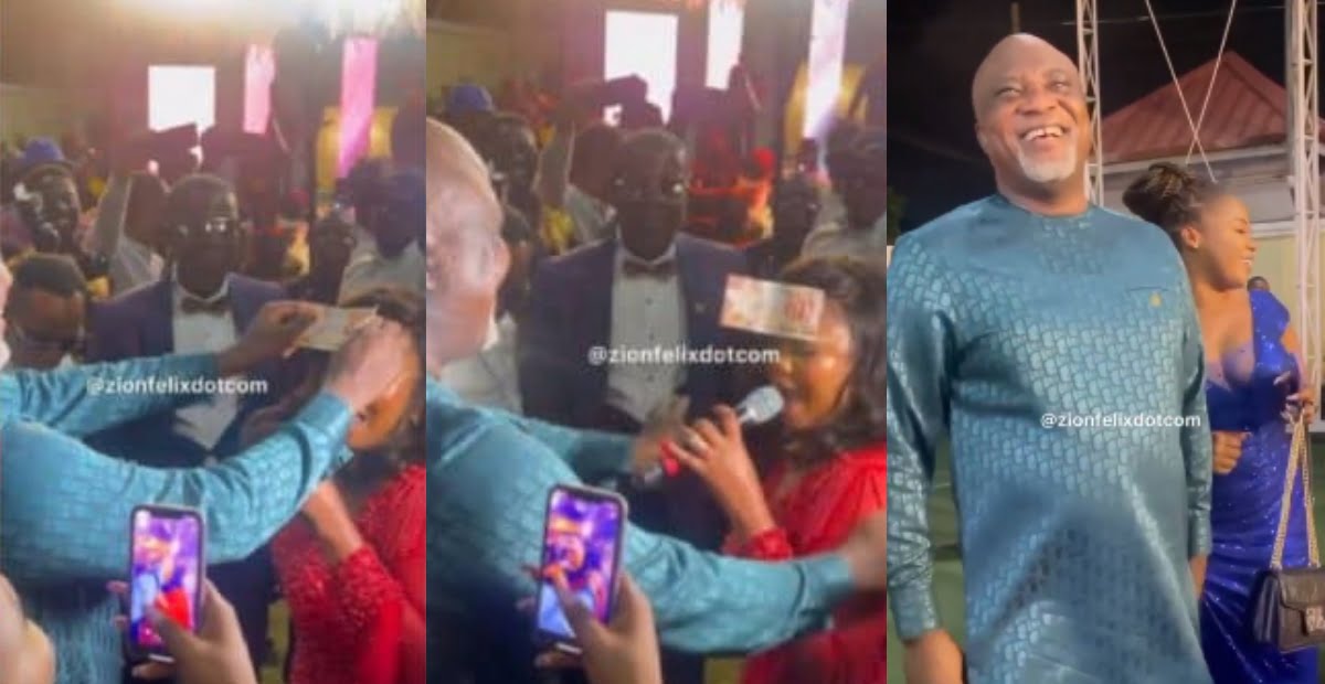 Video: Hopeson Adorye rain money on wife, Empress Gifty during her fundraising