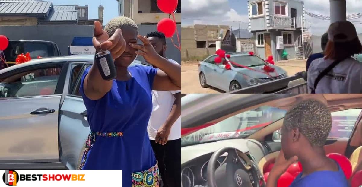 Video: Asantewaa's manager surprises her with brand new car amid rumors of her husband abandoning her