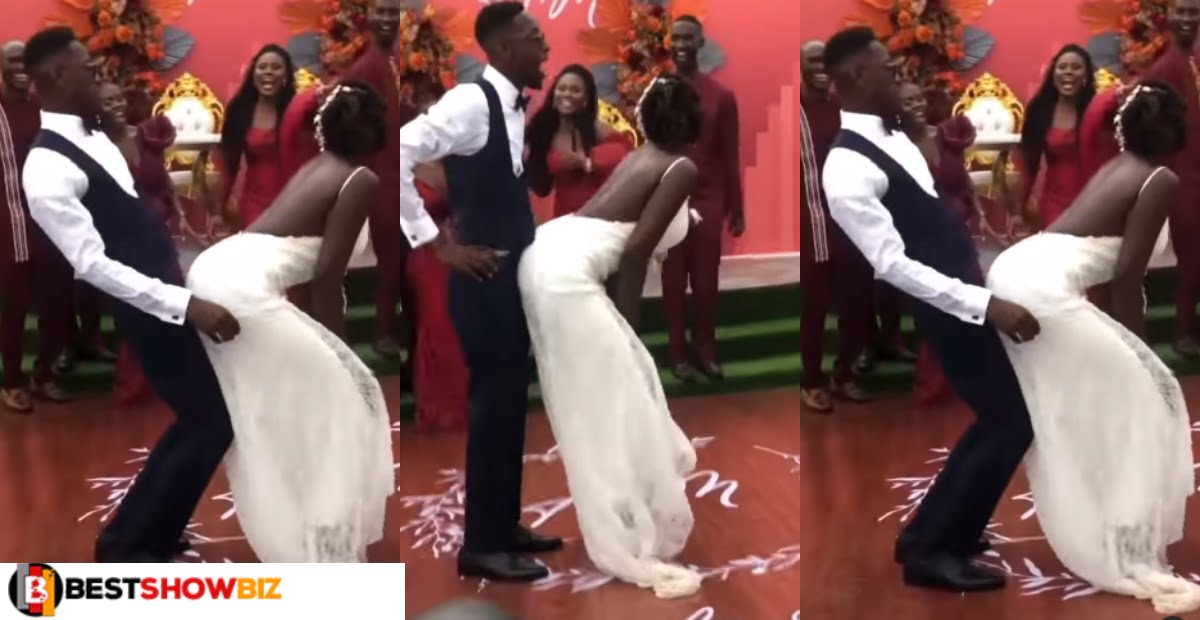 Video: Bride couldn't wait till honey moon as she gives it to groom at their wedding reception