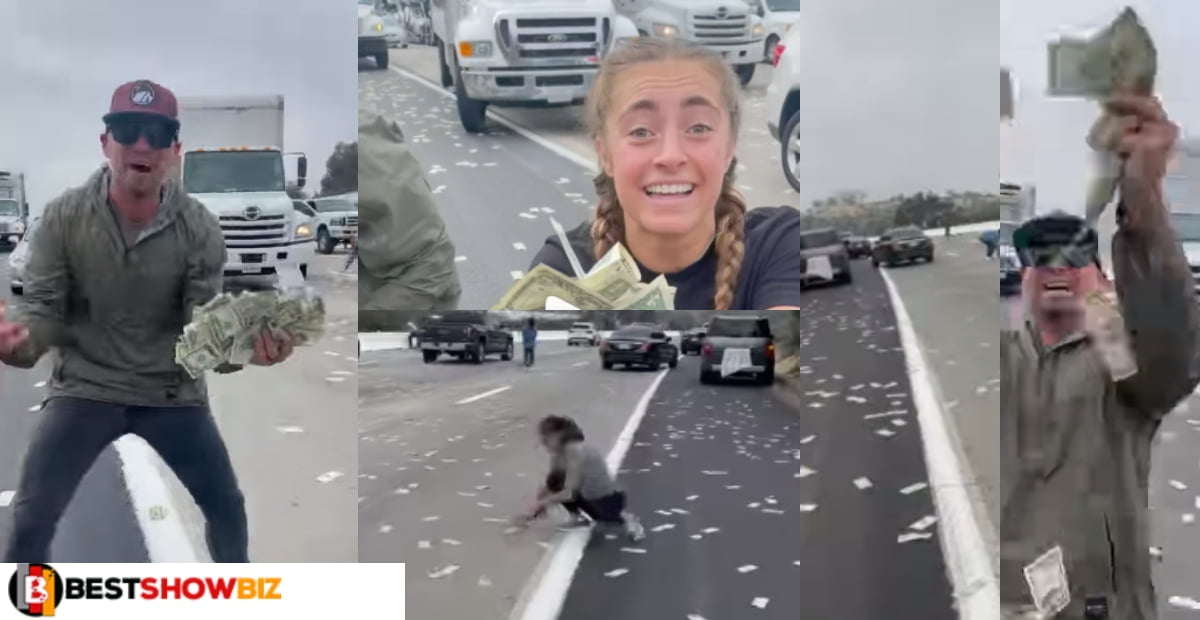 Nowhere cool: See the moments People parked their cars in California to pick money on the floor after bullion van mistakenly opened