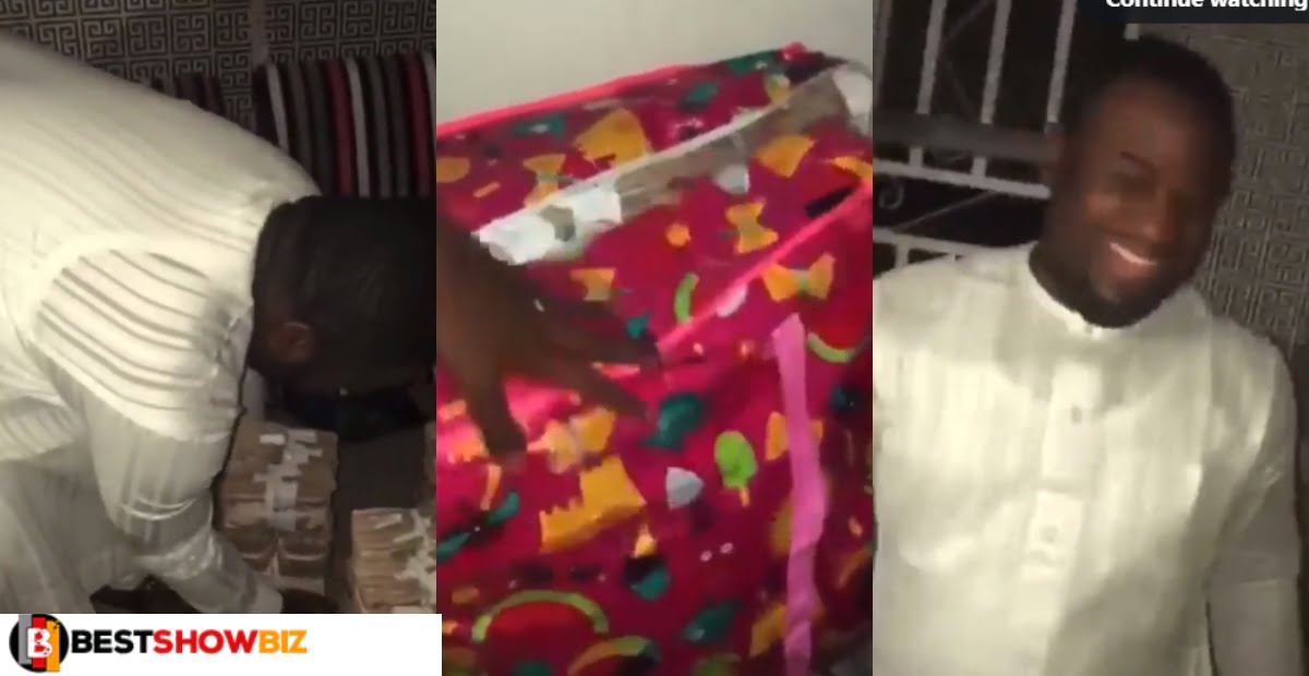Video: Governor's son caught on camera packing bundles of money in 'Ghana must go' bag