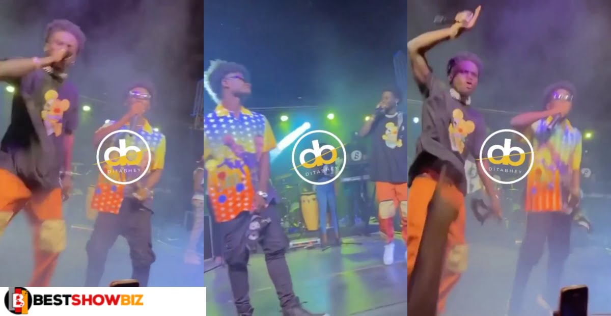 Kuami Eugene Baffles Fans After Performing Live On Stage For The First Time With His Lookalike (Video)