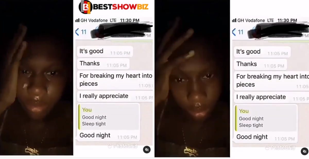 "Thank you for breaking my heart" – Weeping young lady sends final message to ex-boyfriend (video)
