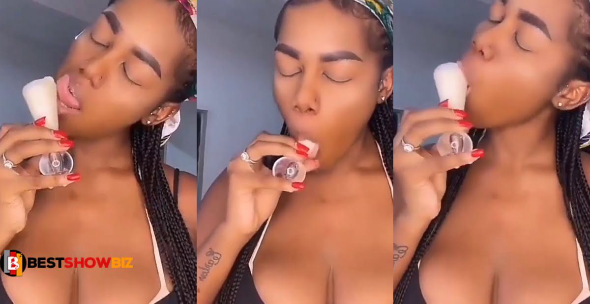 Video: Beautiful Lady skillfully teaches how to do BJ with an icecream