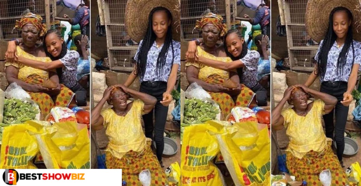 Lady who graduated as a medical doctor visits the market to thank her mother for taking care of her (photos)