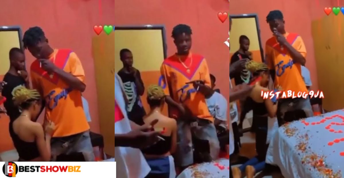 Video: Madly in love Lady apologizes to boyfriend with gifts in a grand style