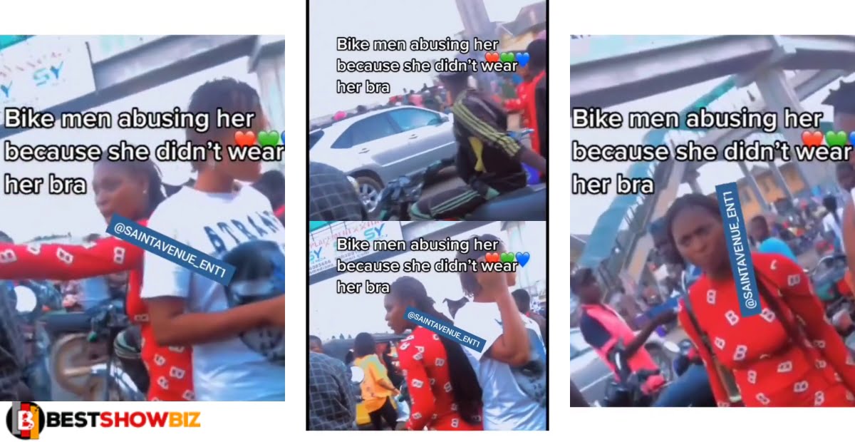In a viral video, an Okada driver is shown harassing a lady because she is not wearing a bra [video].