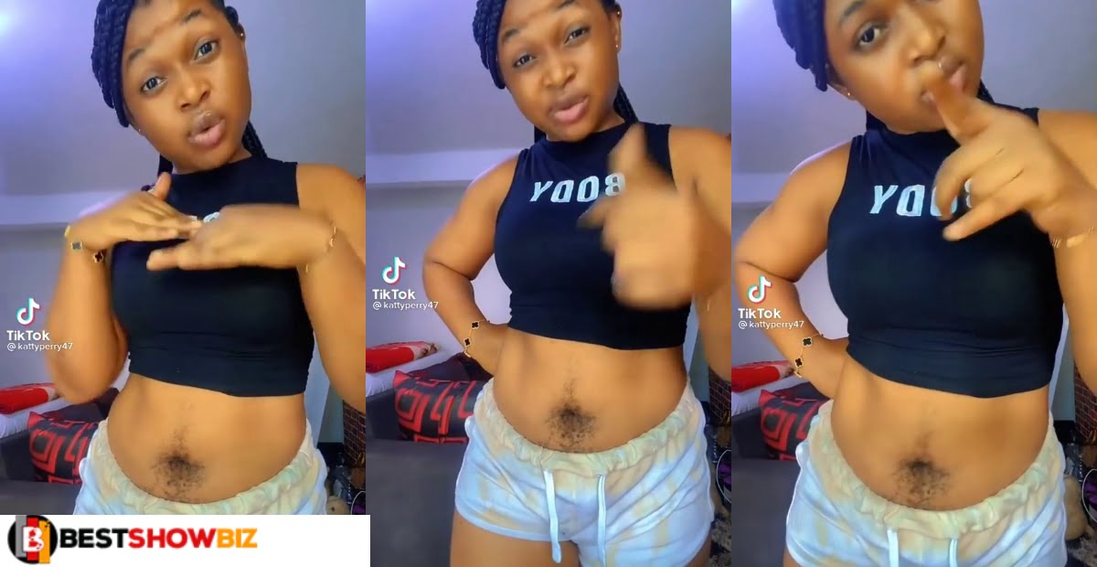 beautiful young lady with belly hair stuns social media (video)
