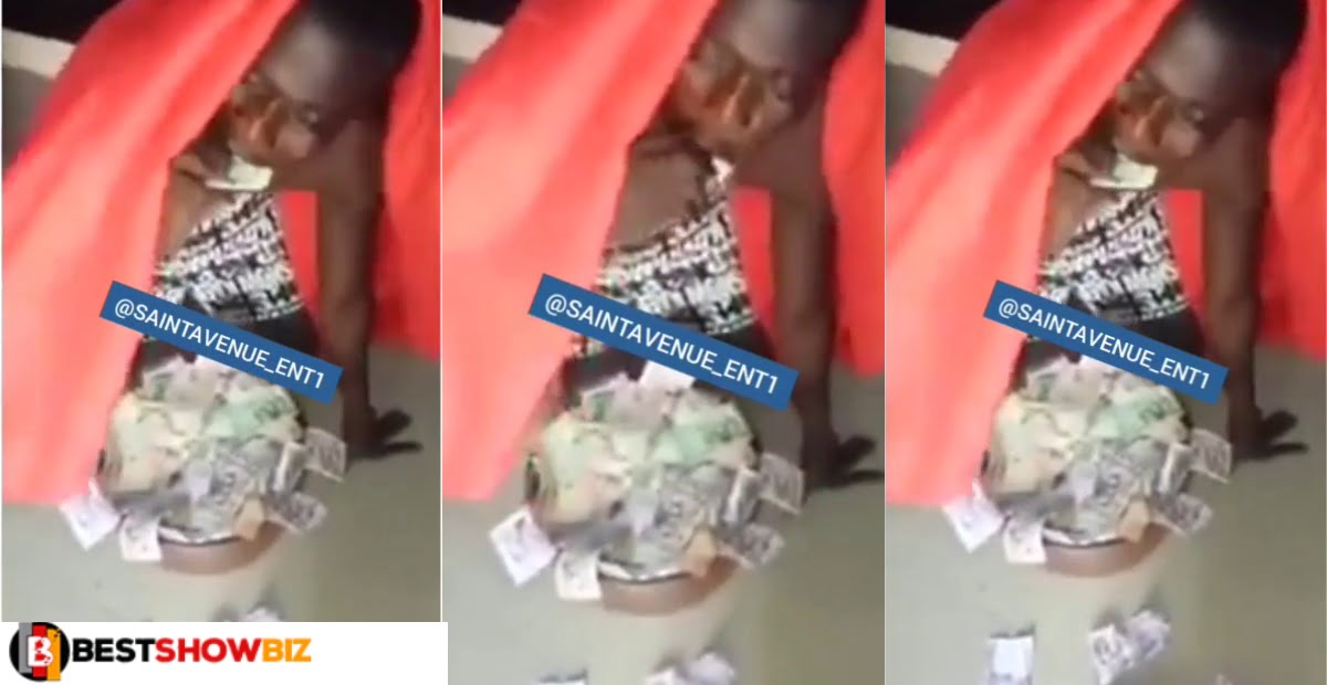 What people will do for money: Sakawa boy spotted vomiting money (video)