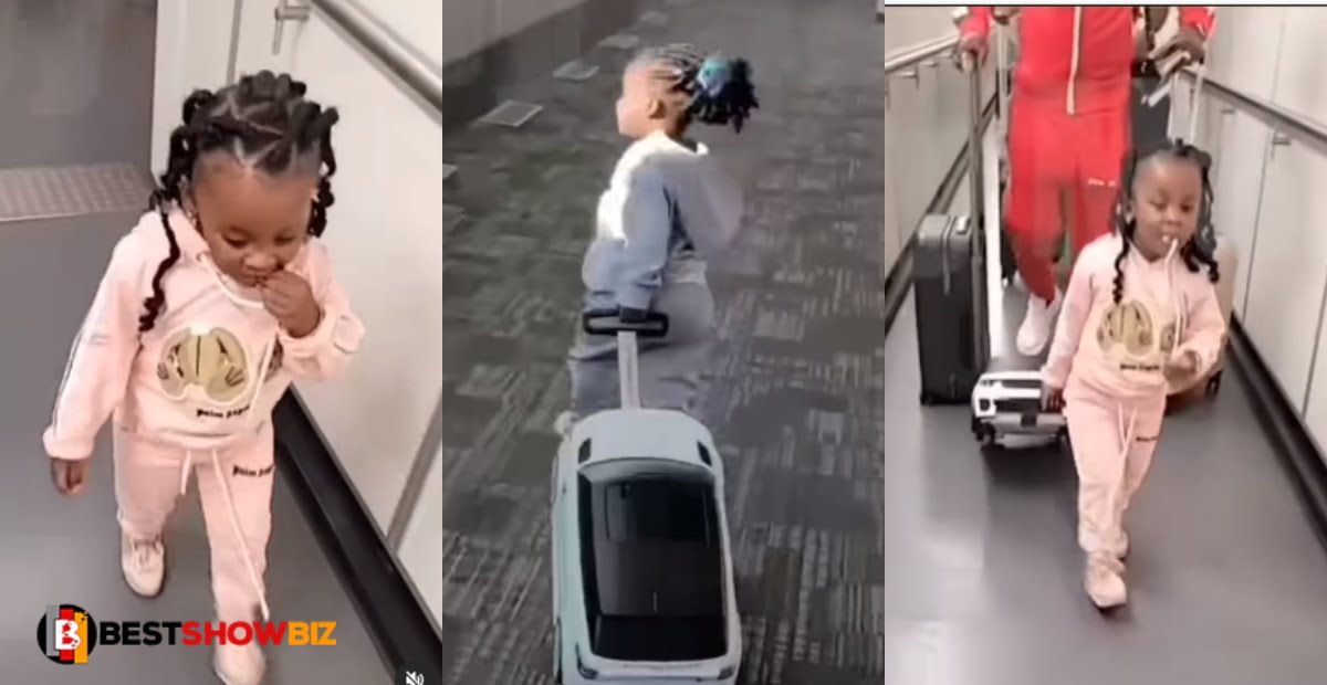Video: Baby Maxin all grown up as she pulls her own luggage at the Canadian airport
