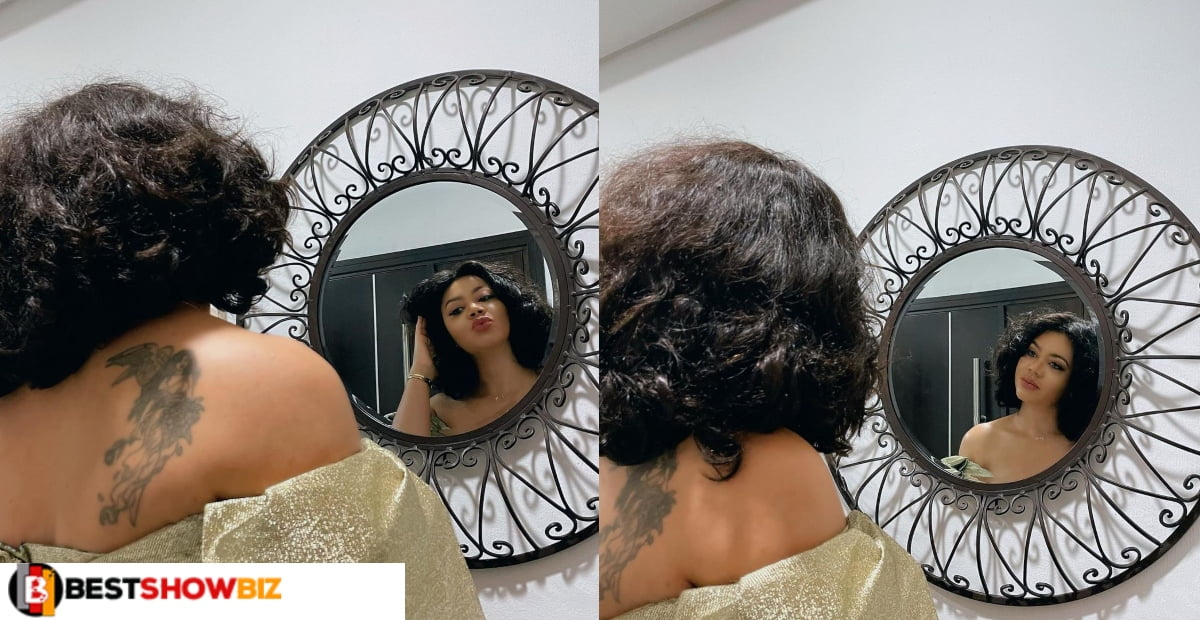 Nadia Buari shows off her hidden tattoo in new photos