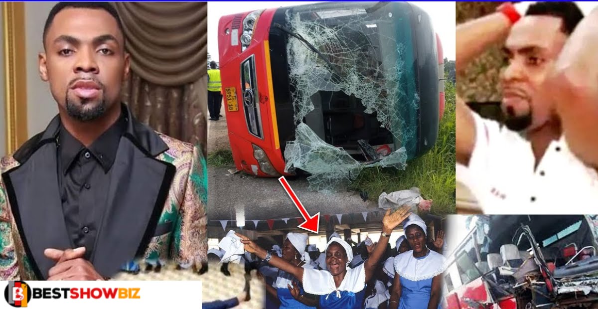 Four people d!es as a bus carrying 20 church members from Rev. Obofour's church collides with a Tipa truck (video)