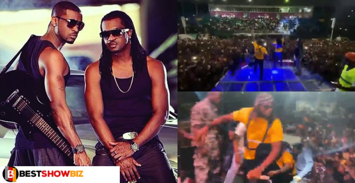 Psquare Brothers perform together on stage for the first time in front of thousands of people in Sierra Leone