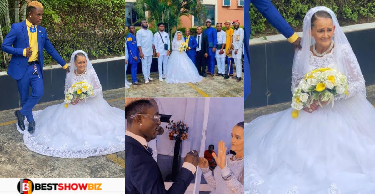 Because of Papers; Young Black man marries old white Grand lady, says she is the love of his life