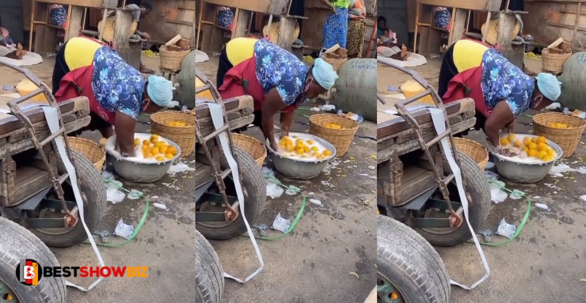 Is this bad or good? Orange Seller caught Washing Oranges In Soapy Water To Sell (Video)