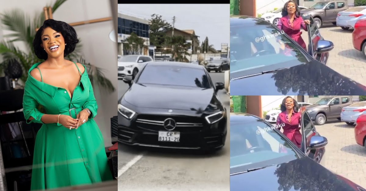 Y3 p3 Benz no bi: Serwaa Amihere displays her newly acquired tear rubber Benz – Video