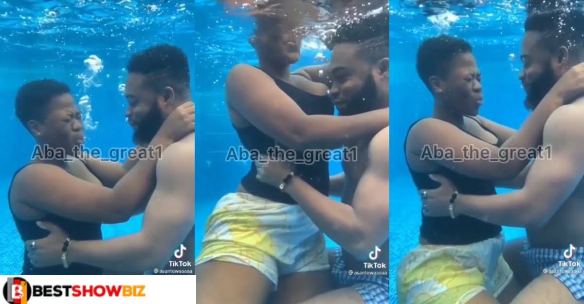 Married woman Asantewaa and her manager caught chopping love in a pool again (video)