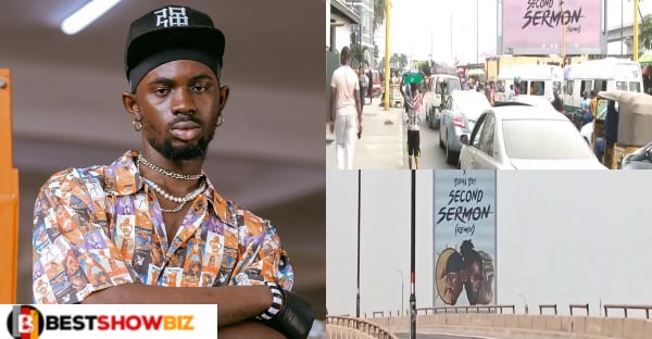 Black Sherif is making it big after his images are spotted on billboards in Nigeria (video).