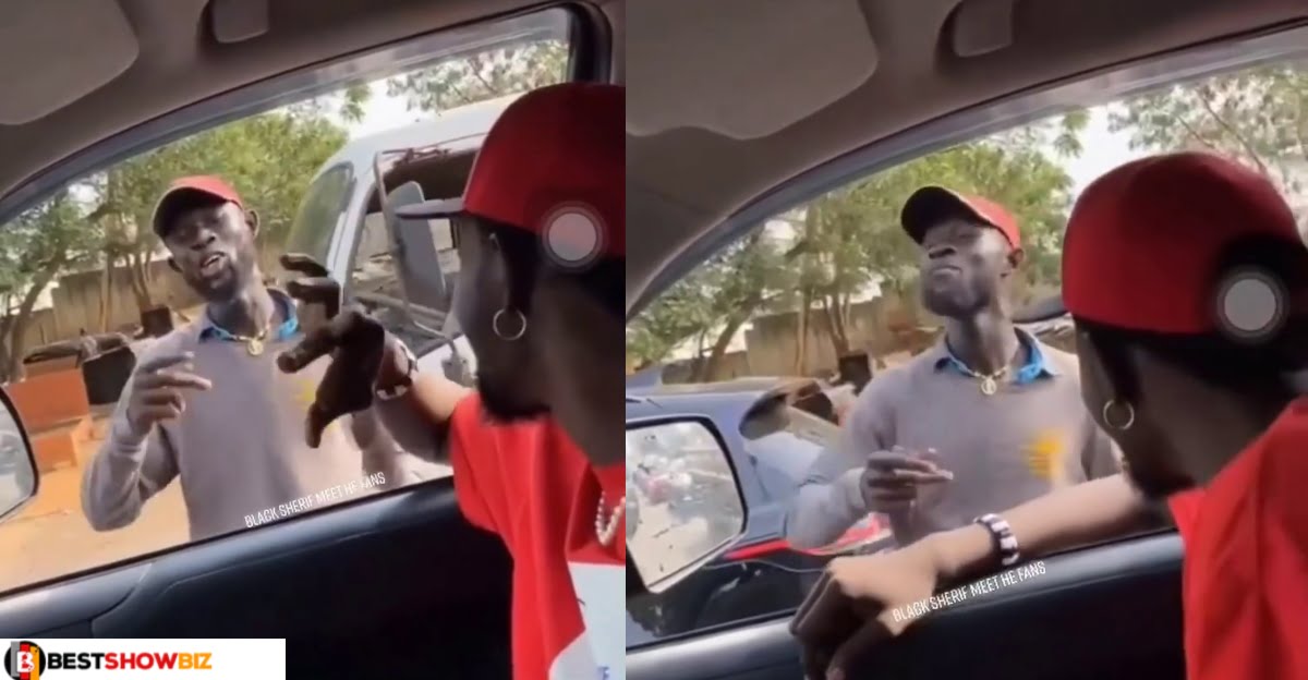Black Sherif gives a fan some cash after he sung His Song. (video)