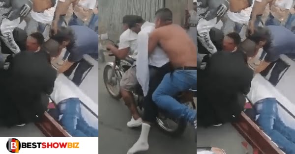 Sad Video: Deadman removed from his coffin and put on to a motorbike for his last ride
