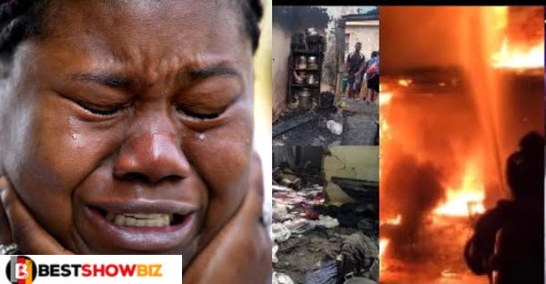 Sad News: Fire guts Compound House Kumasi, destroys 21 rooms and k!lls 3-year-old Child (video)