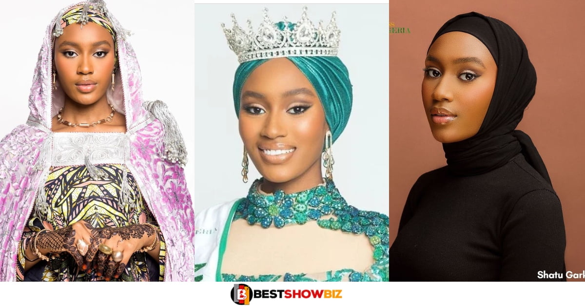Miss Nigeria winner, who is a Muslim; goes viral after wearing 'hijab' before putting on the crown.