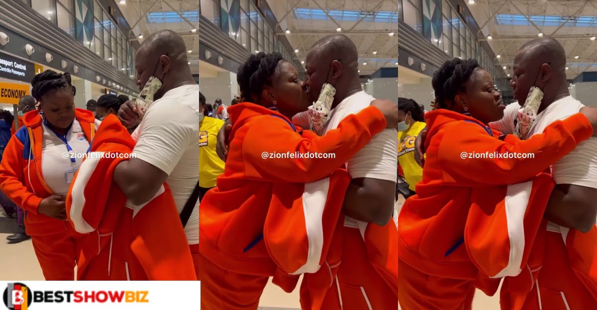 ( Watch Video) Oheneyere Mercy Asiedu Shares Passionate Kiss With Husband In Public to affirm their love