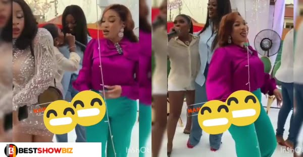 See video of how Afia Schwarzenegger was forcing actress Jackie Appiah to befriend her at her birthday party (video)